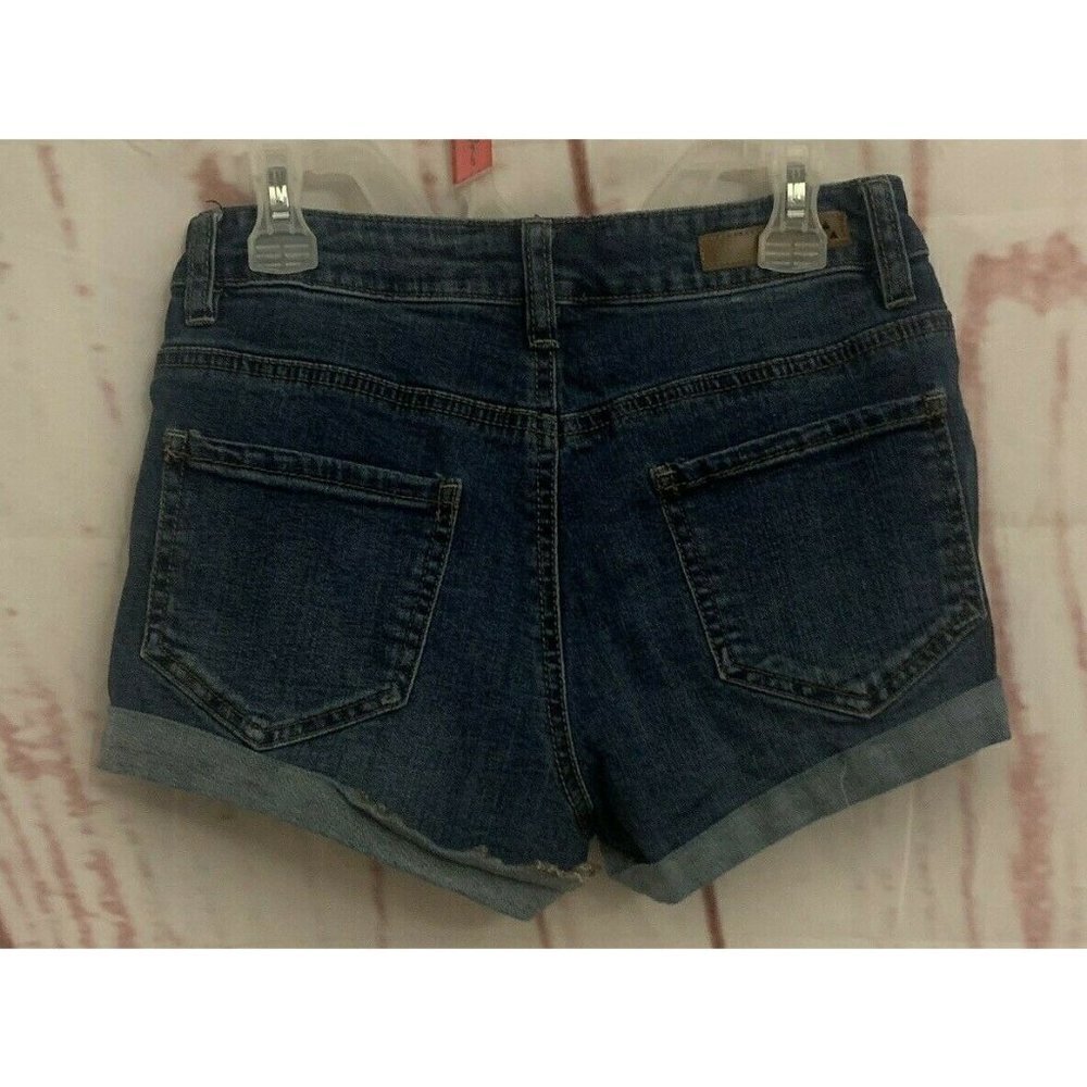 Dollhouse Andie Womens Button Front Shortie Shorts Size 1 Cuffed Distressed